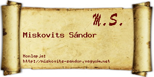 Miskovits Sándor névjegykártya