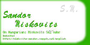 sandor miskovits business card
